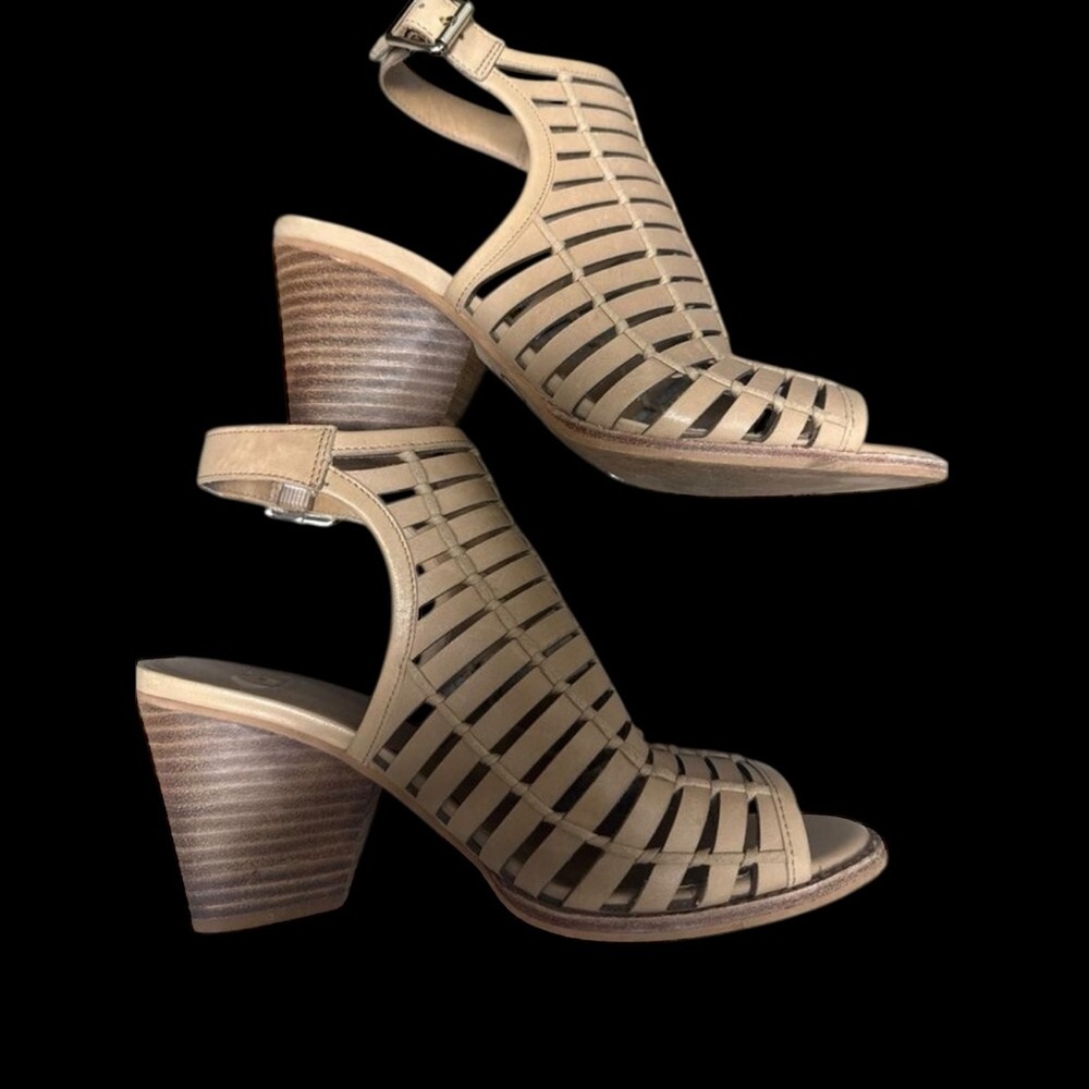 GB Gianni Bini Tan Caged Wedge Sandals size 7.5 - Picture 4 of 7